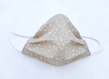 Cargar imagen en el visor de la galería, MASCARILLA BEIGE ESTRELLAS - Meraki Heartmade
